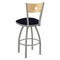 Holland Bar Stool Co 25" Swivel Counter Stool, Nickel Finish, Nat Back, Canter Twilight Seat 83025ANNatMplB002 - alternate 4